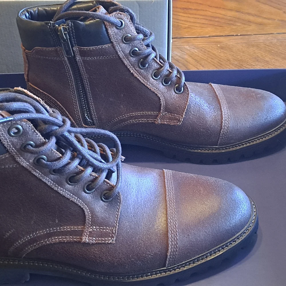 Men's 8.5 Marsen Cap Toe Leather Lace-Up Hiker Boots Mahogany‎ Flag Ltd